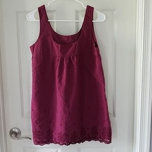 Dynashape maternity sleeveless top, wine color, M